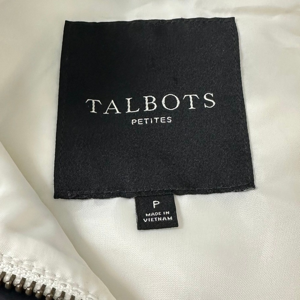 Talbots Petites Buffalo Plaid Quilted Puffer Vest Black White Grey Womens P - Picture 5 of 12